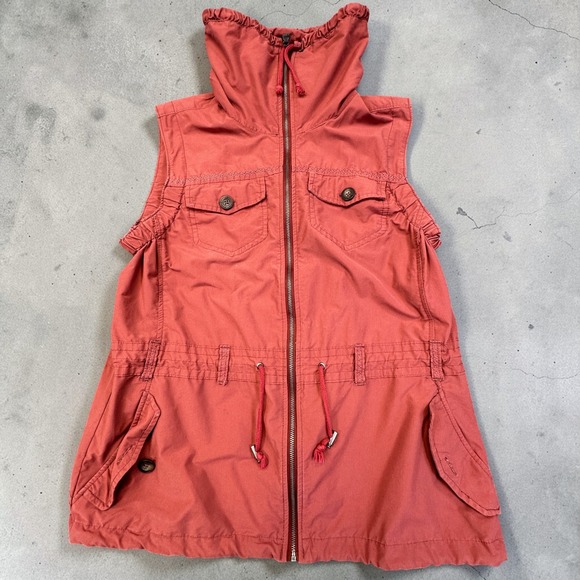 Woolrich Jackets & Blazers - Woolrich Utility Vest Women Medium Light Raisin Full Zip Funnel Neck Lightweight